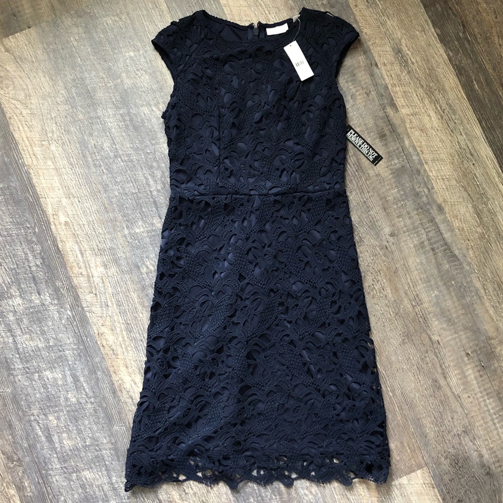 New York & Company Navy overlay dress